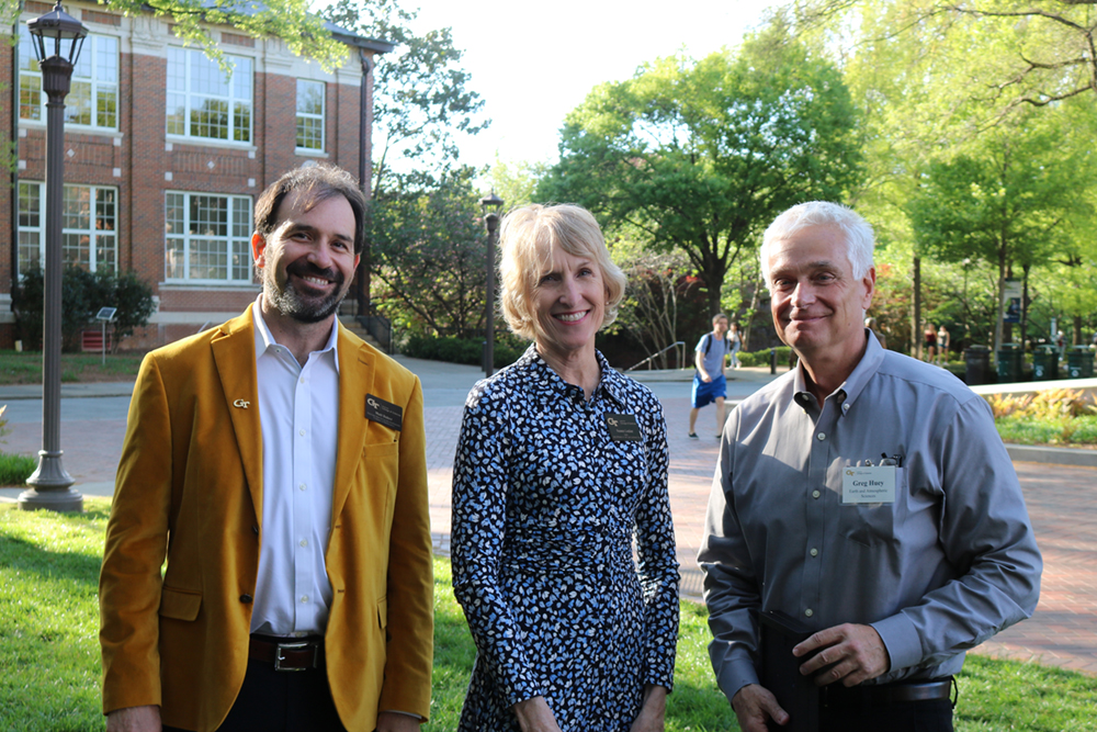 Gretzinger Moving Forward Awardee Greg Huey with Matt Baker and Susan Lozier.
