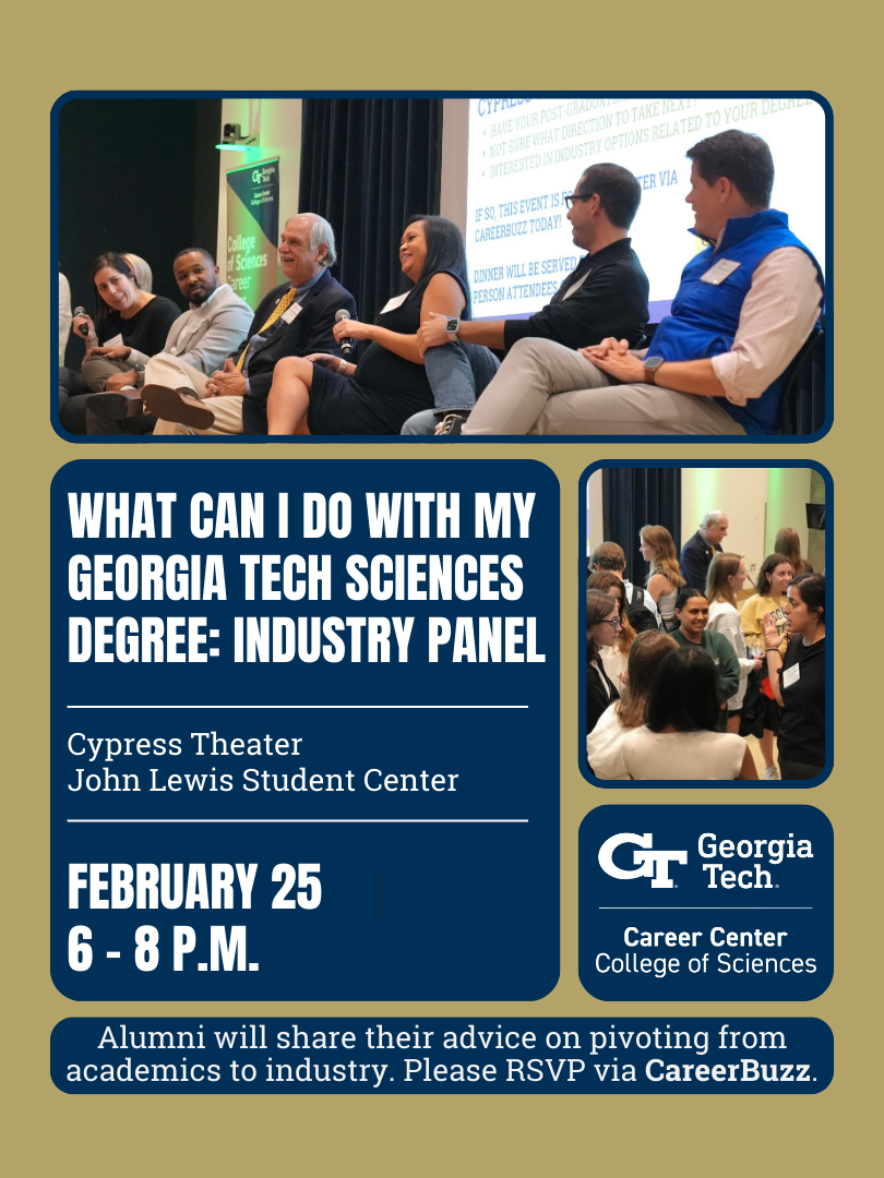 Flyer - What Can I Do with My Georgia Tech Sciences Degree: Industry Panel (02.25.26)